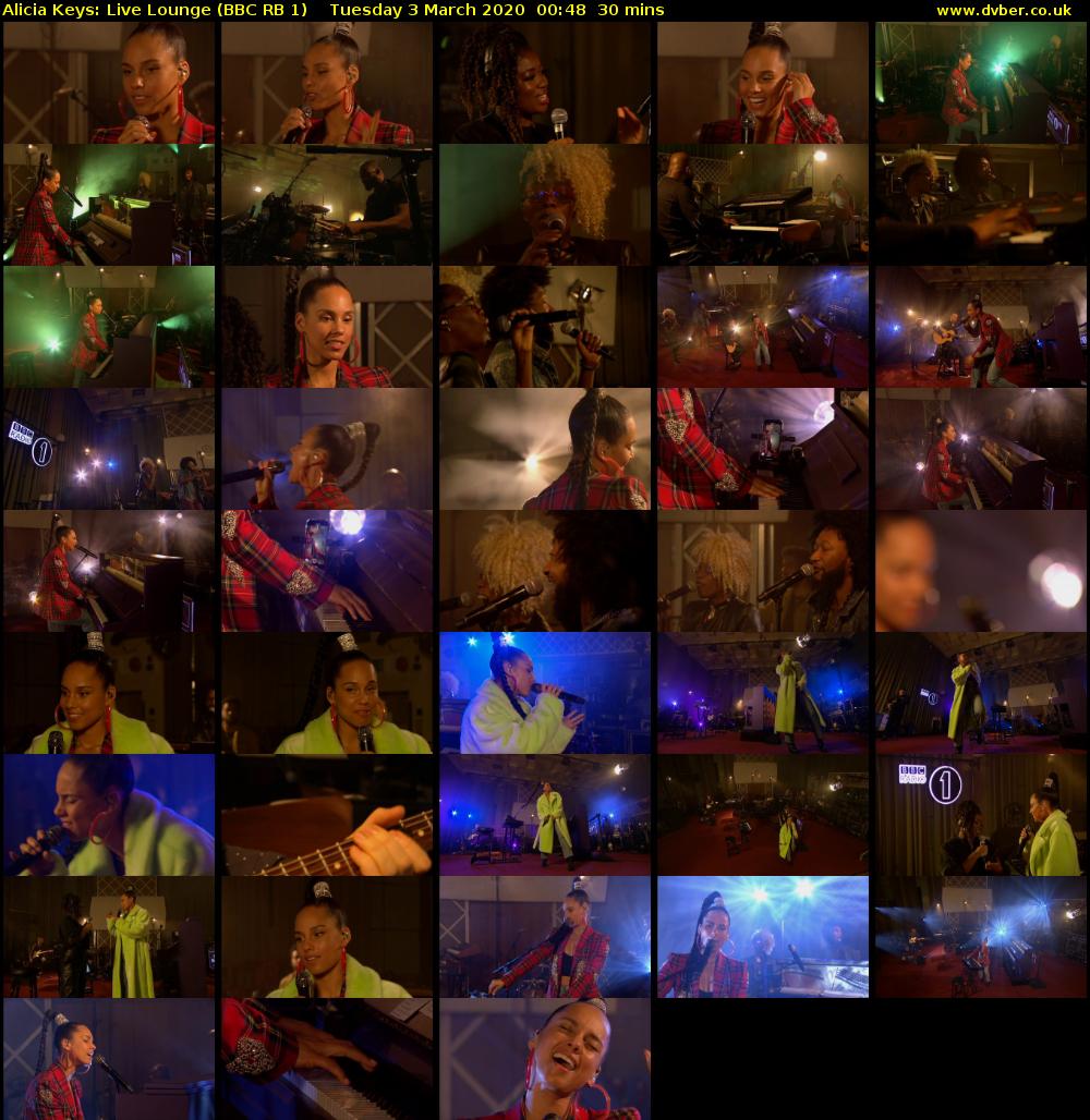 Alicia Keys: Live Lounge (BBC RB 1) Tuesday 3 March 2020 00:48 - 01:18