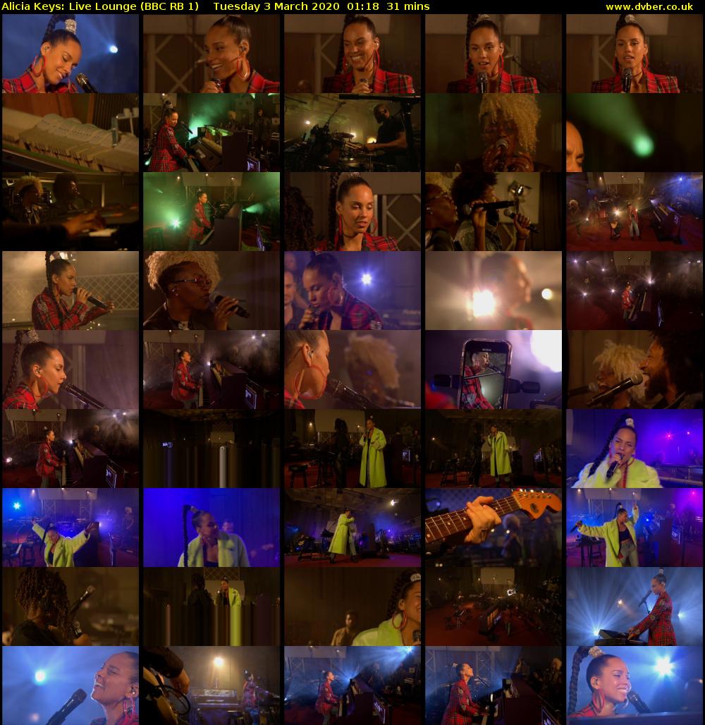 Alicia Keys: Live Lounge (BBC RB 1) Tuesday 3 March 2020 01:18 - 01:49