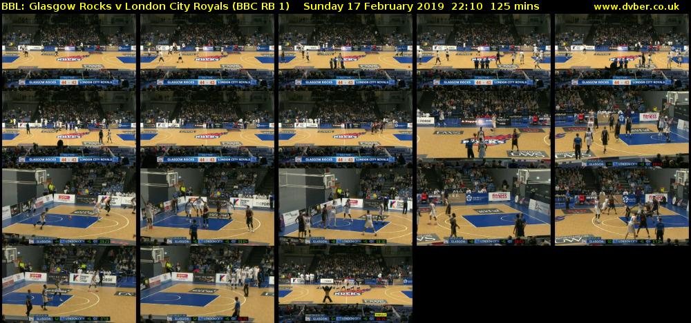 BBL: Glasgow Rocks v London City Royals (BBC RB 1) Sunday 17 February 2019 22:10 - 00:15