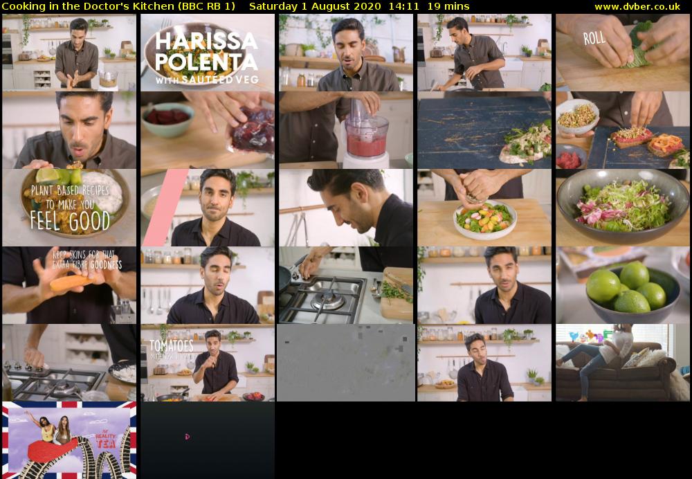 Cooking in the Doctor's Kitchen (BBC RB 1) Saturday 1 August 2020 14:11 - 14:30