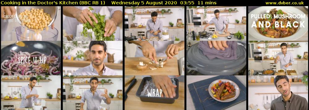 Cooking in the Doctor's Kitchen (BBC RB 1) Wednesday 5 August 2020 03:55 - 04:06