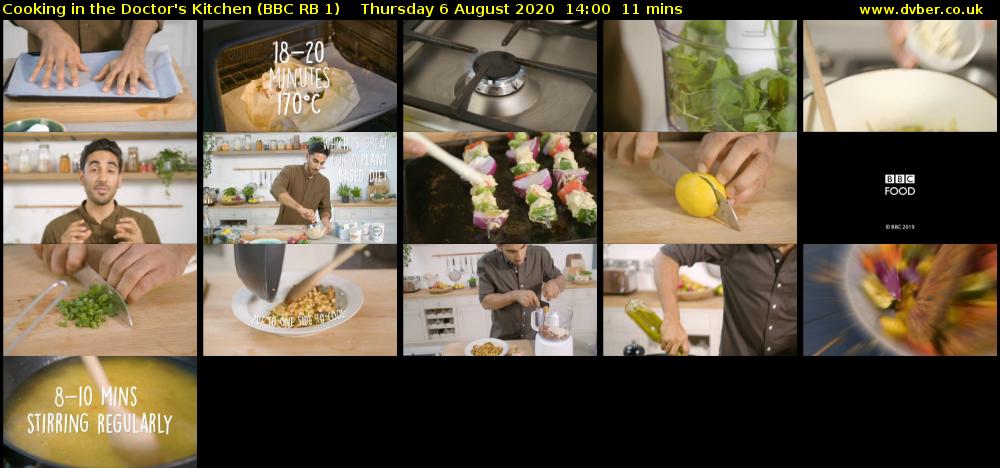 Cooking in the Doctor's Kitchen (BBC RB 1) Thursday 6 August 2020 14:00 - 14:11
