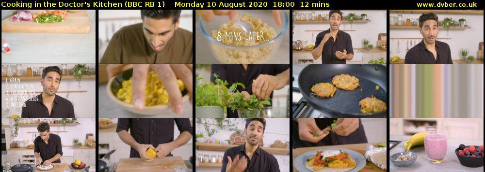 Cooking in the Doctor's Kitchen (BBC RB 1) Monday 10 August 2020 18:00 - 18:12