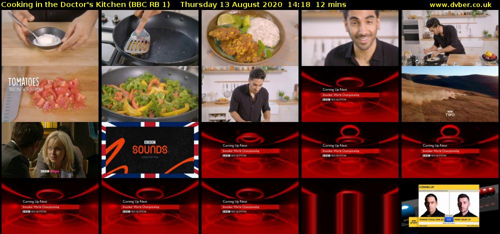 Cooking in the Doctor's Kitchen (BBC RB 1) Thursday 13 August 2020 14:18 - 14:30