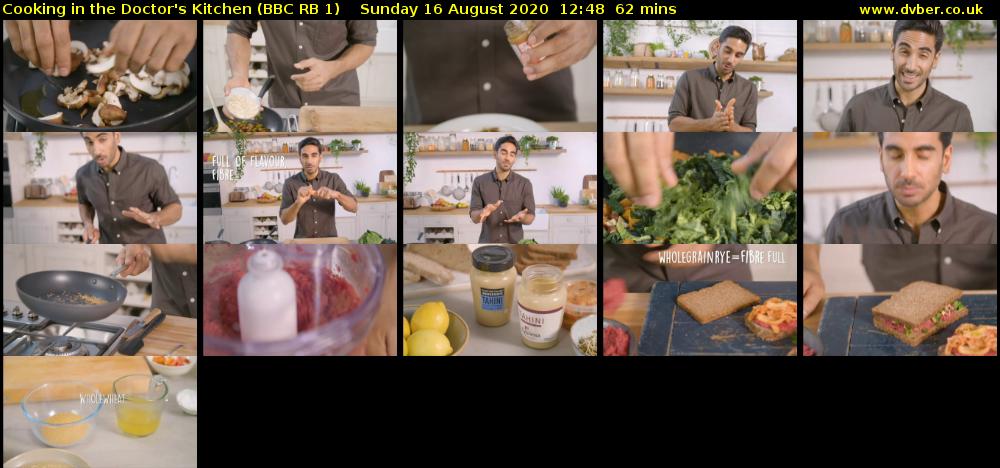 Cooking in the Doctor's Kitchen (BBC RB 1) Sunday 16 August 2020 12:48 - 13:50