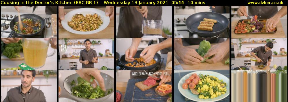 Cooking in the Doctor's Kitchen (BBC RB 1) Wednesday 13 January 2021 05:55 - 06:05