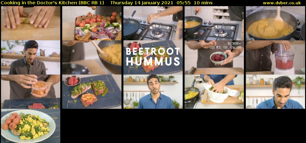 Cooking in the Doctor's Kitchen (BBC RB 1) Thursday 14 January 2021 05:55 - 06:05