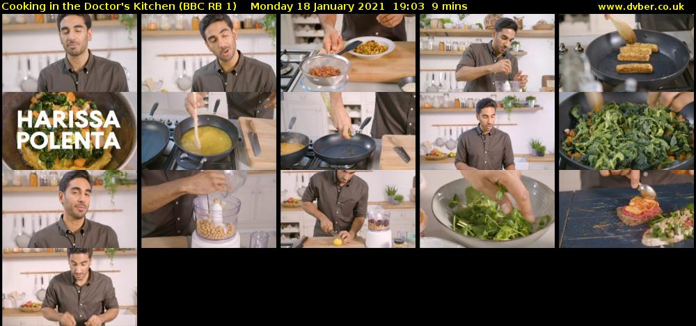 Cooking in the Doctor's Kitchen (BBC RB 1) Monday 18 January 2021 19:03 - 19:12
