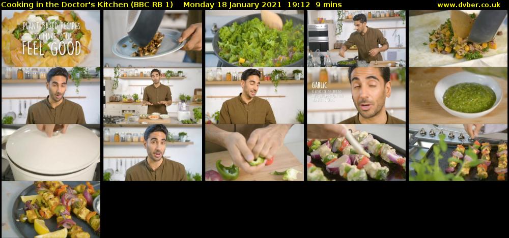 Cooking in the Doctor's Kitchen (BBC RB 1) Monday 18 January 2021 19:12 - 19:21