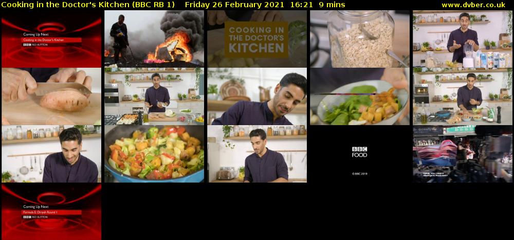 Cooking in the Doctor's Kitchen (BBC RB 1) Friday 26 February 2021 16:21 - 16:30
