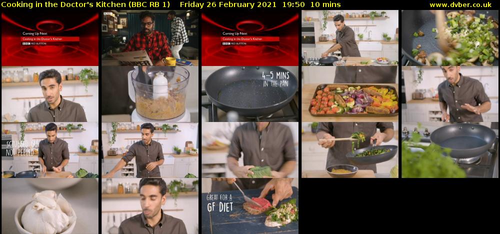 Cooking in the Doctor's Kitchen (BBC RB 1) Friday 26 February 2021 19:50 - 20:00