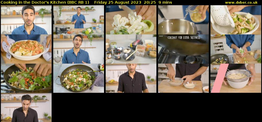 Cooking in the Doctor's Kitchen (BBC RB 1) Friday 25 August 2023 20:25 - 20:34