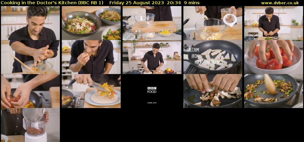 Cooking in the Doctor's Kitchen (BBC RB 1) Friday 25 August 2023 20:34 - 20:43