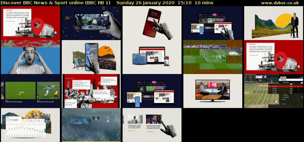 Discover BBC News & Sport online (BBC RB 1) Sunday 26 January 2020 15:10 - 15:20
