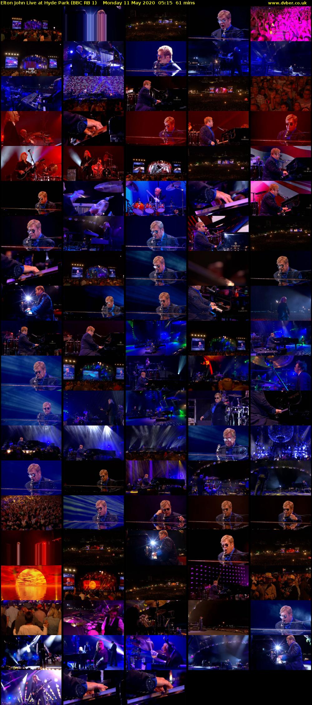 Elton John Live at Hyde Park (BBC RB 1) Monday 11 May 2020 05:15 - 06:16