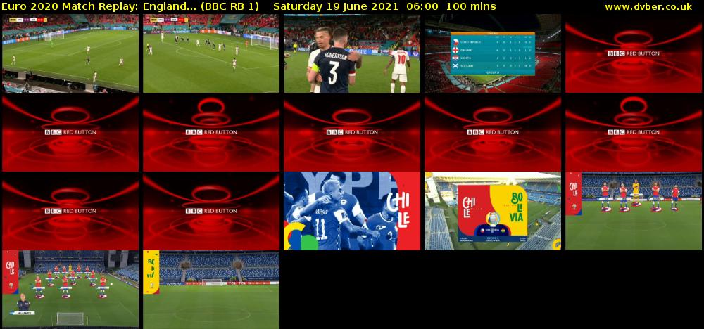 Euro 2020 Match Replay: England... (BBC RB 1) Saturday 19 June 2021 06:00 - 07:40