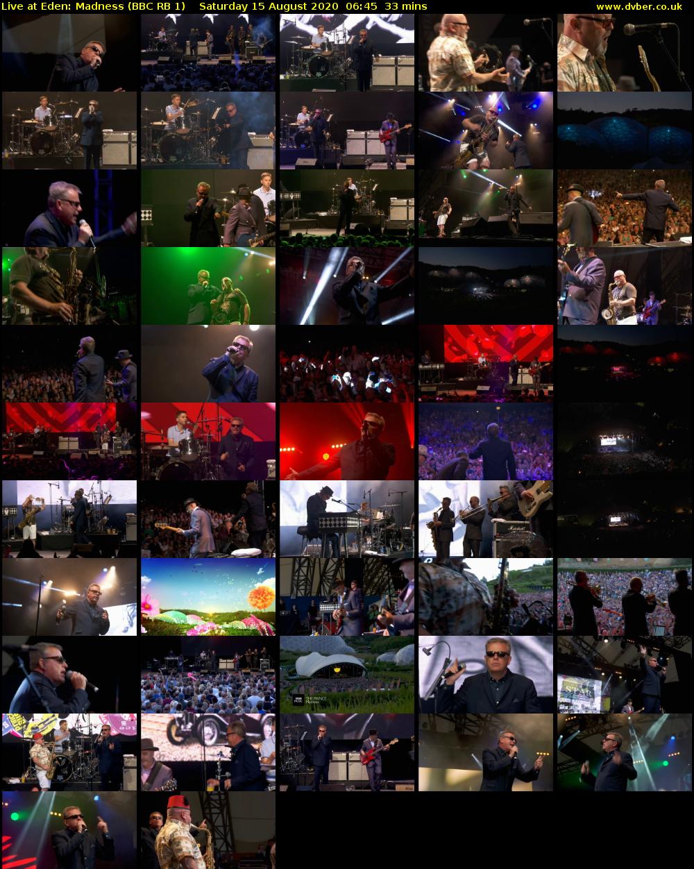 Live at Eden: Madness (BBC RB 1) Saturday 15 August 2020 06:45 - 07:18