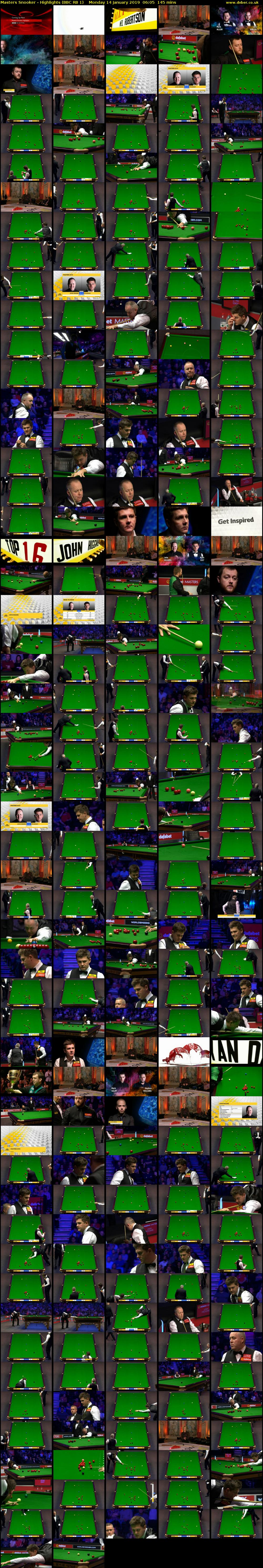 Masters Snooker - Highlights (BBC RB 1) Monday 14 January 2019 06:05 - 08:30