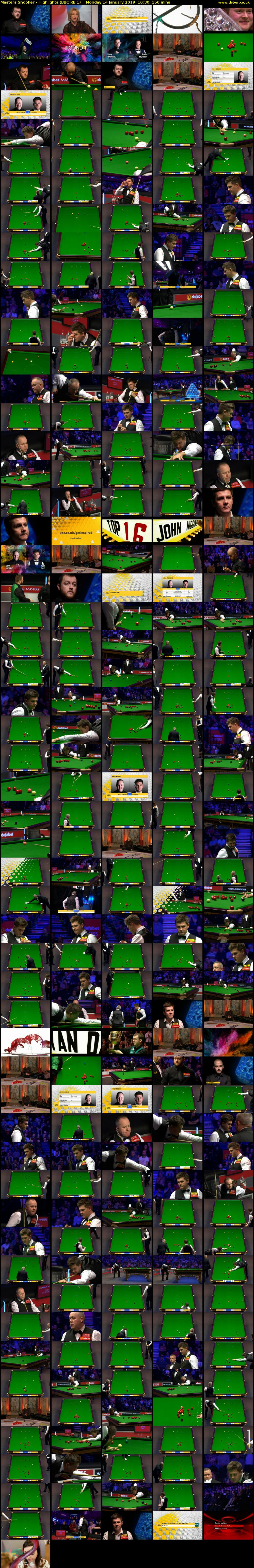 Masters Snooker - Highlights (BBC RB 1) Monday 14 January 2019 10:30 - 13:00