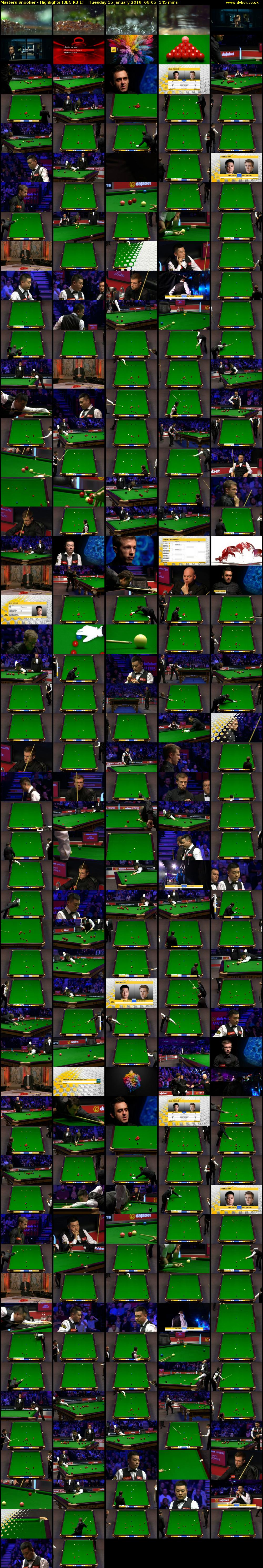 Masters Snooker - Highlights (BBC RB 1) Tuesday 15 January 2019 06:05 - 08:30