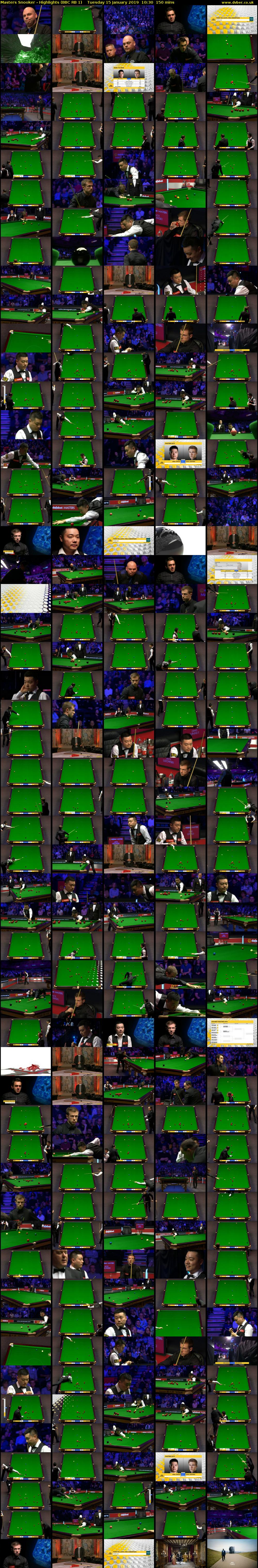 Masters Snooker - Highlights (BBC RB 1) Tuesday 15 January 2019 10:30 - 13:00