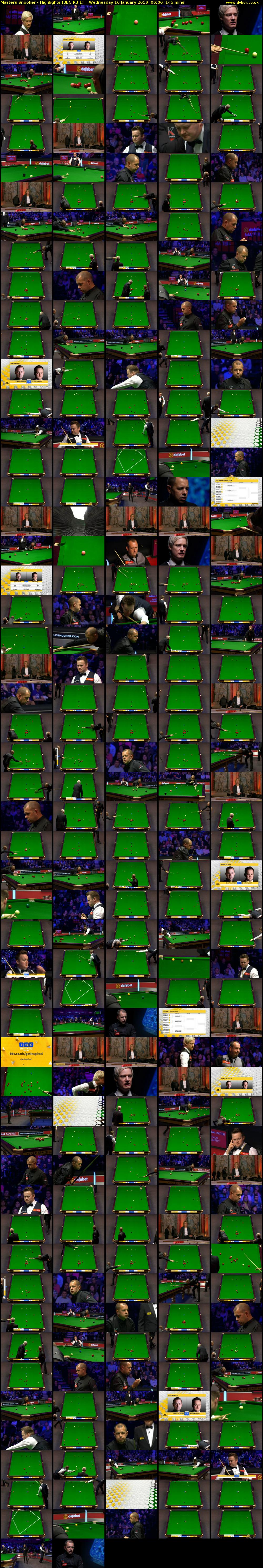 Masters Snooker - Highlights (BBC RB 1) Wednesday 16 January 2019 06:00 - 08:25