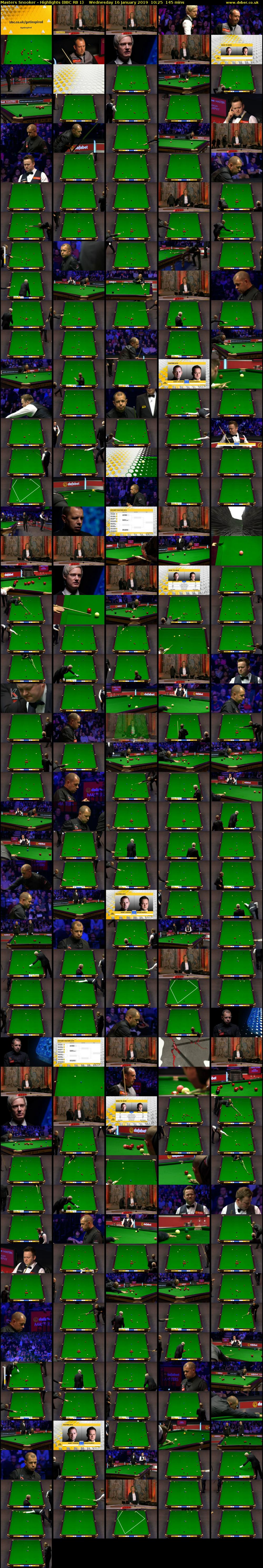 Masters Snooker - Highlights (BBC RB 1) Wednesday 16 January 2019 10:25 - 12:50