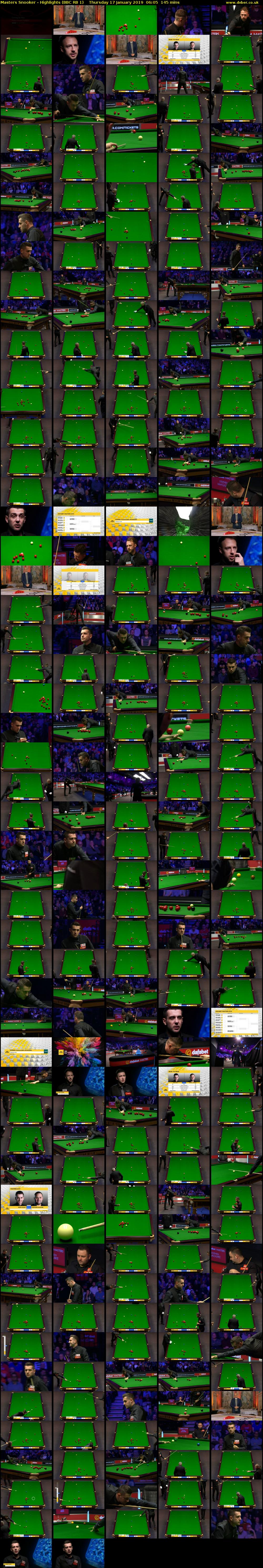 Masters Snooker - Highlights (BBC RB 1) Thursday 17 January 2019 06:05 - 08:30