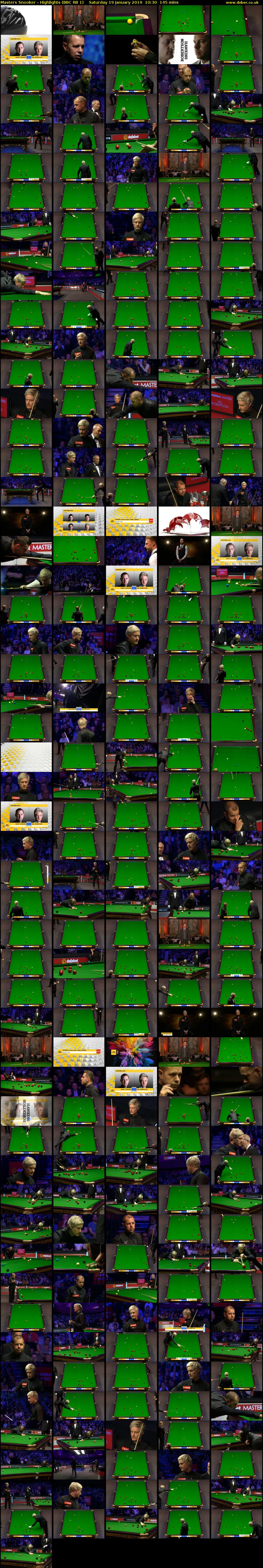 Masters Snooker - Highlights (BBC RB 1) Saturday 19 January 2019 10:30 - 12:55