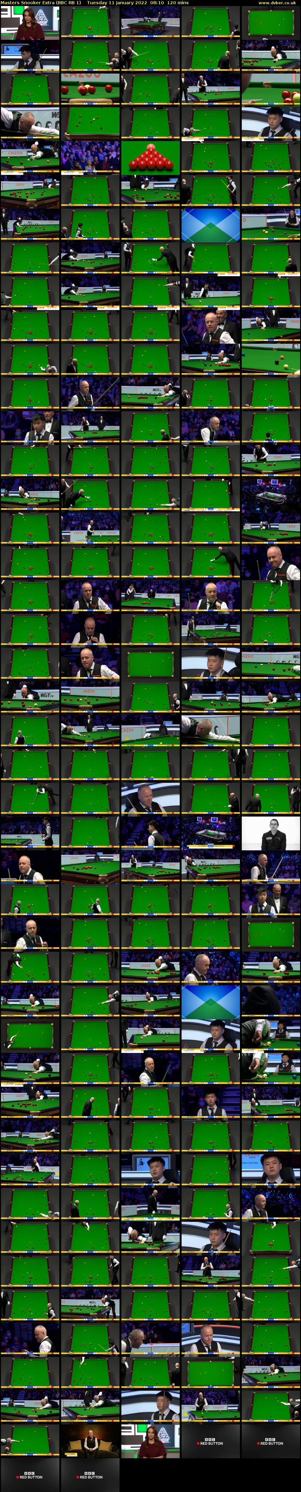 Masters Snooker Extra (BBC RB 1) Tuesday 11 January 2022 08:10 - 10:10