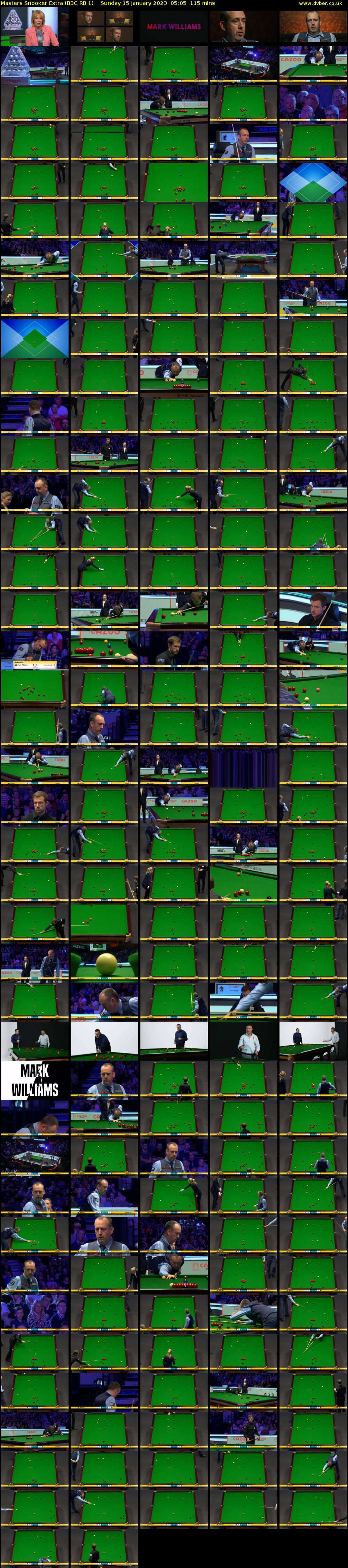 Masters Snooker Extra (BBC RB 1) Sunday 15 January 2023 05:05 - 07:00