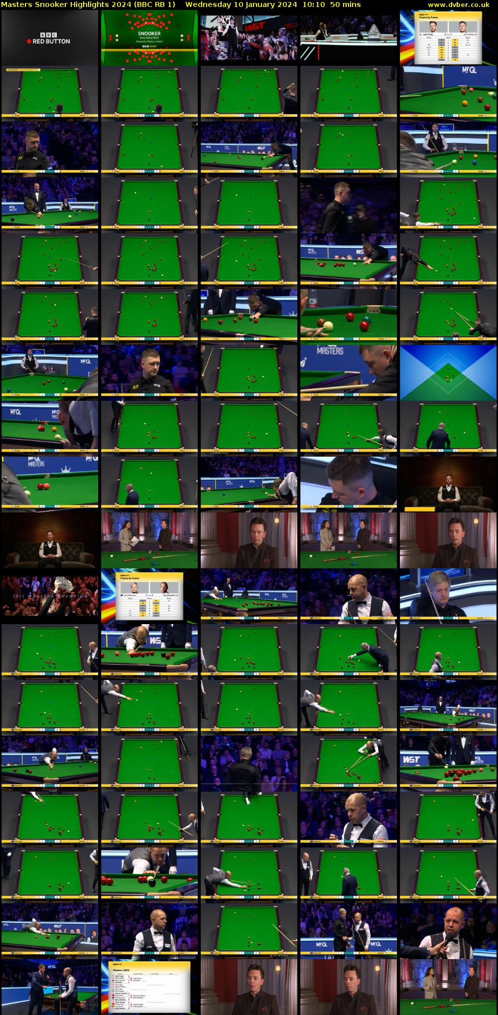 Masters Snooker Highlights 2024 (BBC RB 1) Wednesday 10 January 2024 10:10 - 11:00