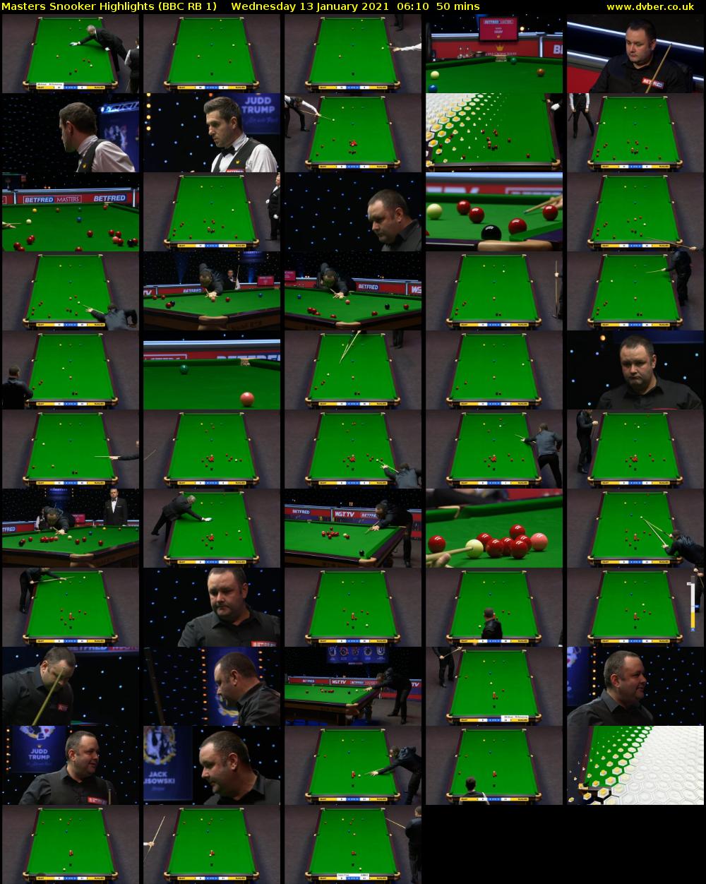 Masters Snooker Highlights (BBC RB 1) Wednesday 13 January 2021 06:10 - 07:00