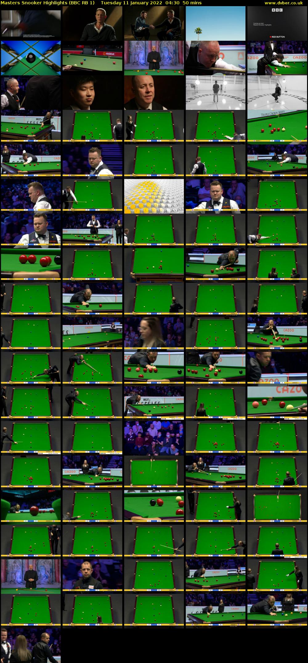 Masters Snooker Highlights (BBC RB 1) Tuesday 11 January 2022 04:30 - 05:20
