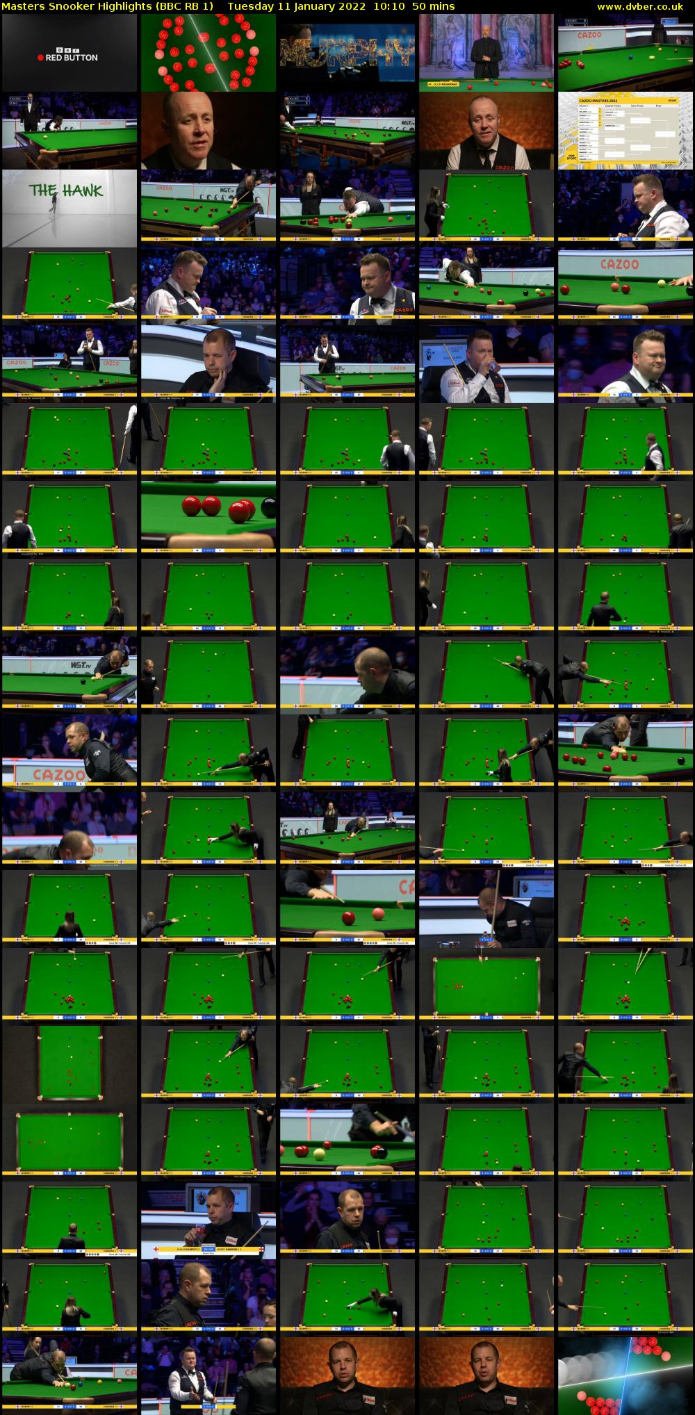 Masters Snooker Highlights (BBC RB 1) Tuesday 11 January 2022 10:10 - 11:00