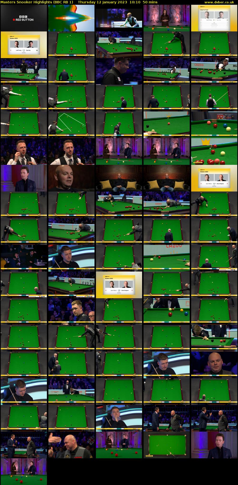 Masters Snooker Highlights (BBC RB 1) Thursday 12 January 2023 10:10 - 11:00