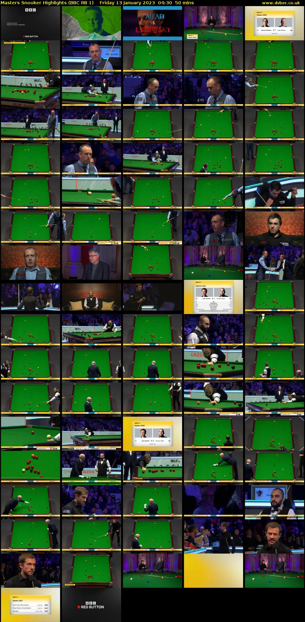 Masters Snooker Highlights (BBC RB 1) Friday 13 January 2023 04:30 - 05:20