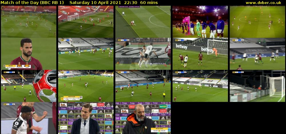 Match of the Day (BBC RB 1) Saturday 10 April 2021 22:30 - 23:30