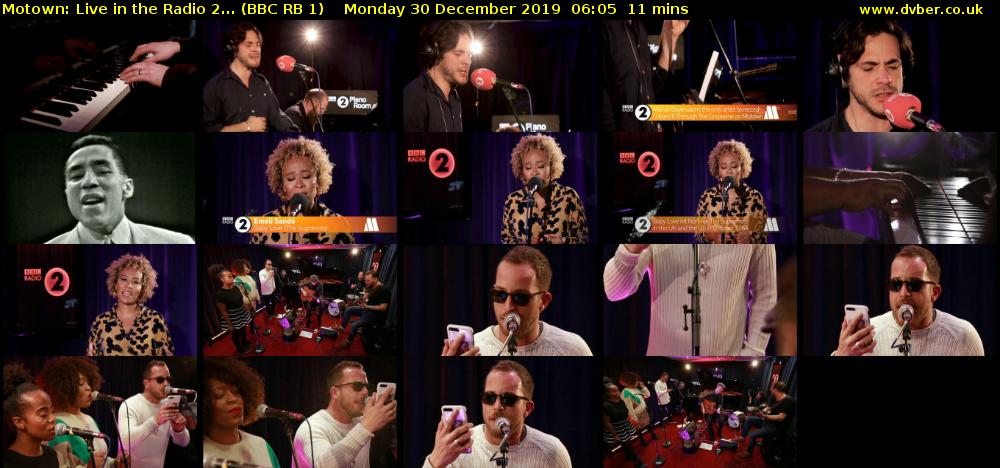 Motown: Live in the Radio 2... (BBC RB 1) Monday 30 December 2019 06:05 - 06:16