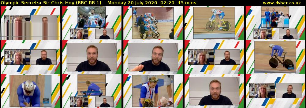 Olympic Secrets: Sir Chris Hoy (BBC RB 1) Monday 20 July 2020 02:20 - 03:05