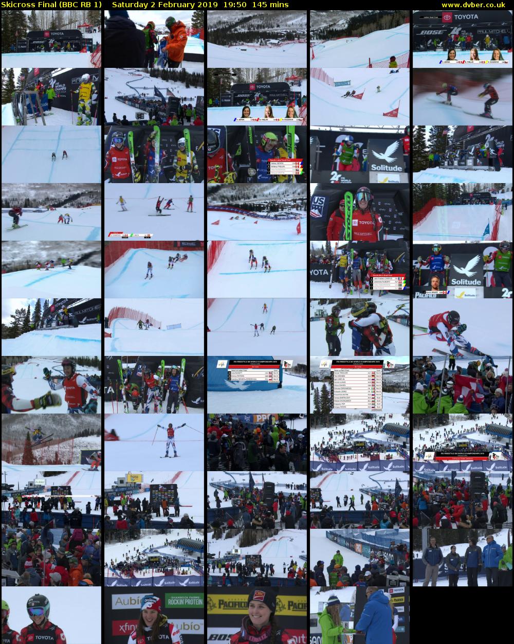 Skicross Final (BBC RB 1) Saturday 2 February 2019 19:50 - 22:15