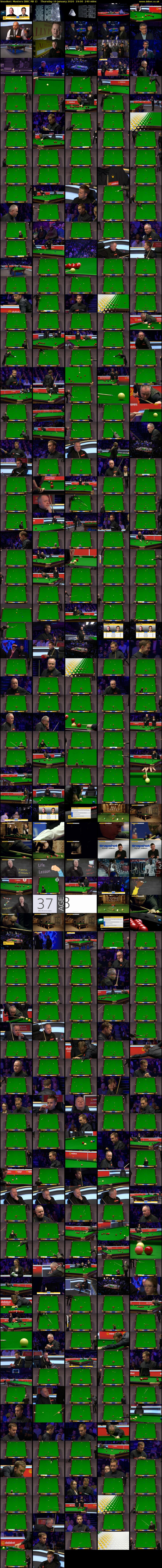 Snooker: Masters (BBC RB 1) Thursday 16 January 2020 19:00 - 23:00