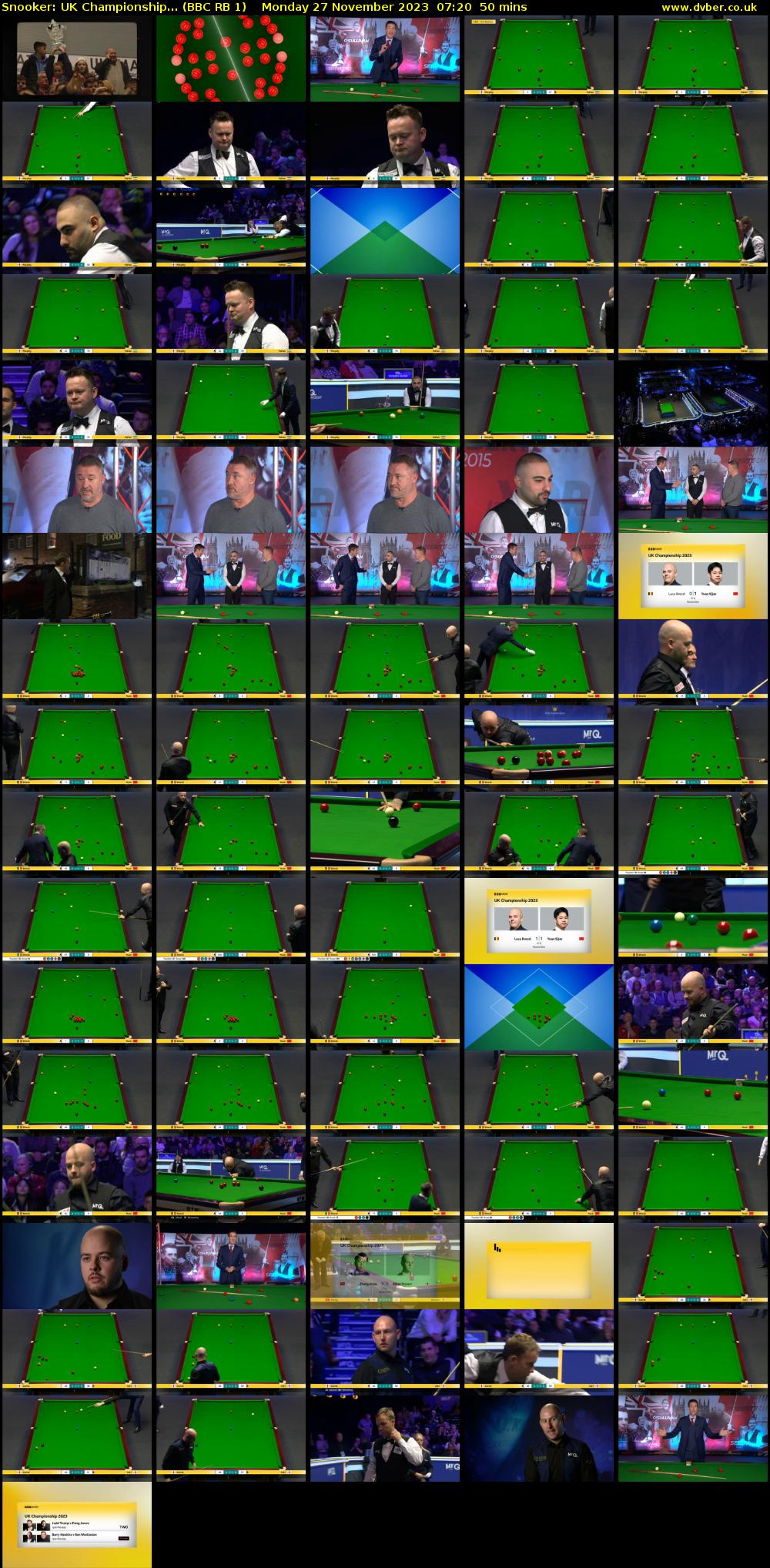 Snooker: UK Championship... (BBC RB 1) Monday 27 November 2023 07:20 - 08:10