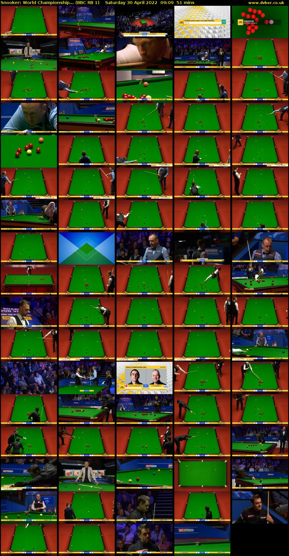 Snooker: World Championship... (BBC RB 1) Saturday 30 April 2022 09:09 - 10:00