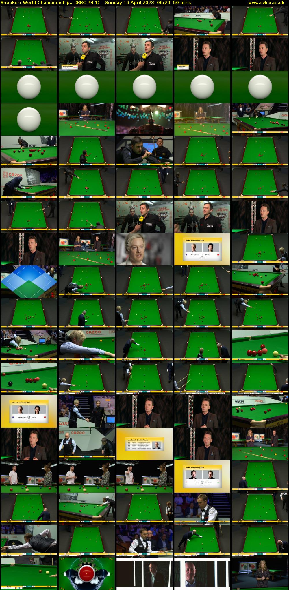 Snooker: World Championship... (BBC RB 1) Sunday 16 April 2023 06:20 - 07:10