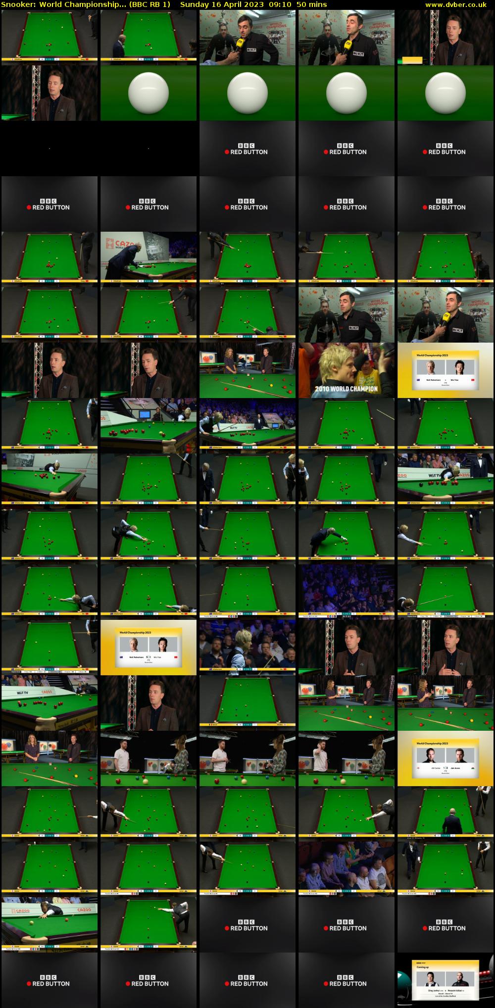 Snooker: World Championship... (BBC RB 1) Sunday 16 April 2023 09:10 - 10:00