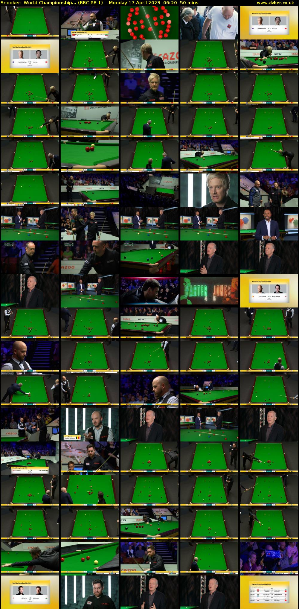 Snooker: World Championship... (BBC RB 1) Monday 17 April 2023 06:20 - 07:10