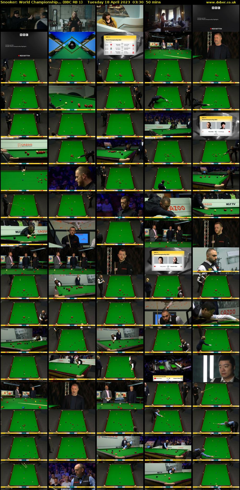 Snooker: World Championship... (BBC RB 1) Tuesday 18 April 2023 03:30 - 04:20