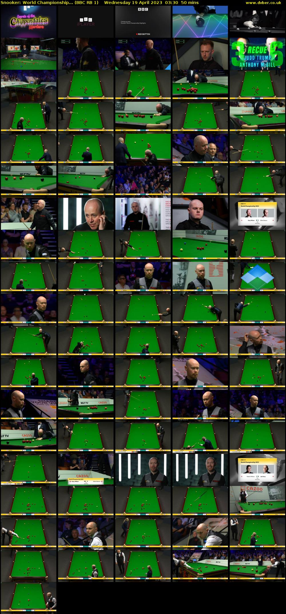 Snooker: World Championship... (BBC RB 1) Wednesday 19 April 2023 03:30 - 04:20