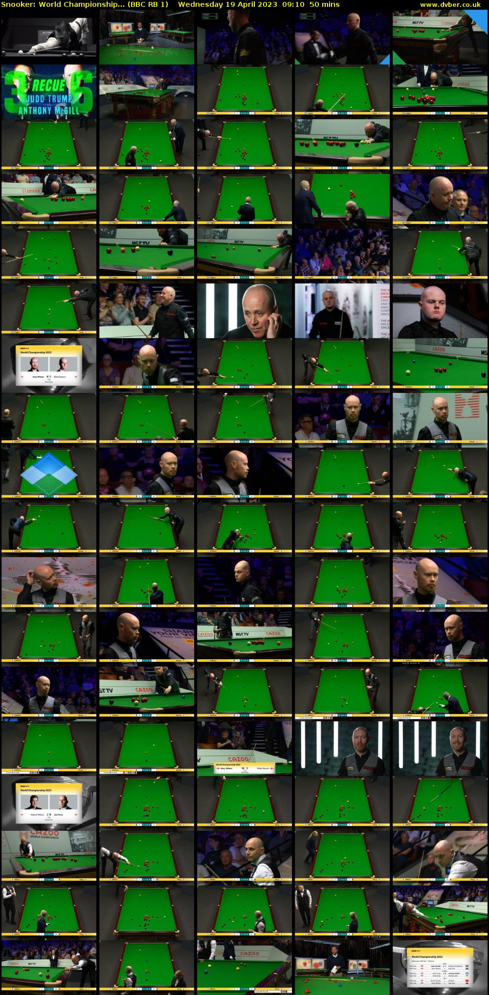 Snooker: World Championship... (BBC RB 1) Wednesday 19 April 2023 09:10 - 10:00